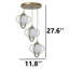 Luminaire suspendu sphère en métal à hauteur réglable 3 lumières-1406859293-1406859289