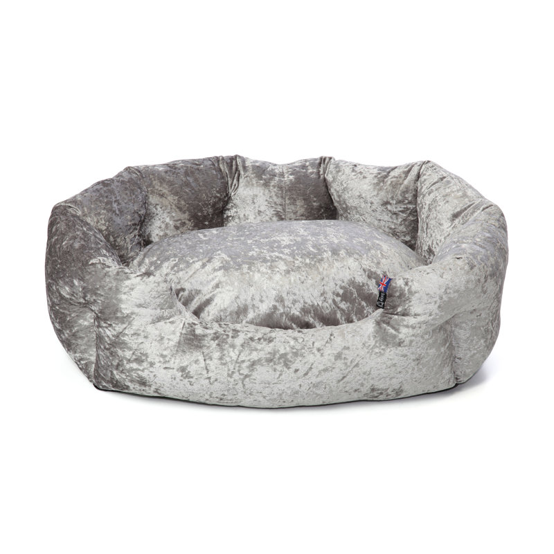 Arlott Polyester Pet Bed, Small (52cm W x 40cm D x 21cm H), Silver/Grey