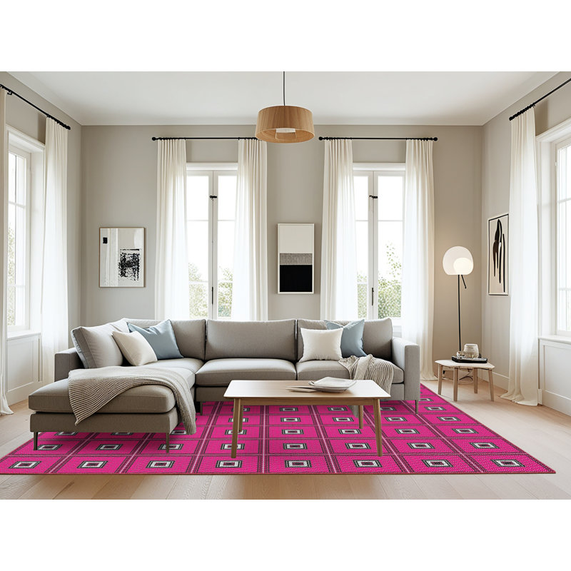 Tapis décoratif mauves à motifs, Rectangle 8 pi x 12 pi