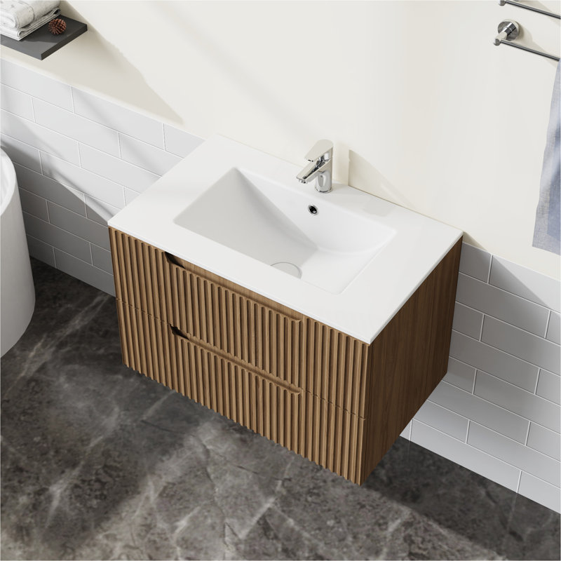 30 inch Undermount Ceramic Sink for Bathroom Vanity, White