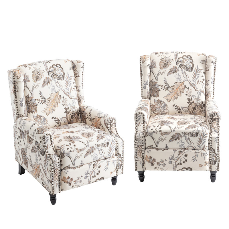 29.13cm Wide Standard Recliner, Beige Plants
