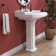 GETPRO 26.75'' Tall White Vitreous China Rectangular Pedestal Bathroom Sink with Overflow