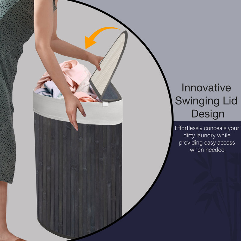 Bamboo Laundry Room Organiser, Grey