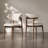 Mid-Century Modern Beige Dining Chairs, Brown Solid Oak Wood Kitchen Chairs for Dining Room, Off White Cotton Linen, No Assembly Required-1257909174