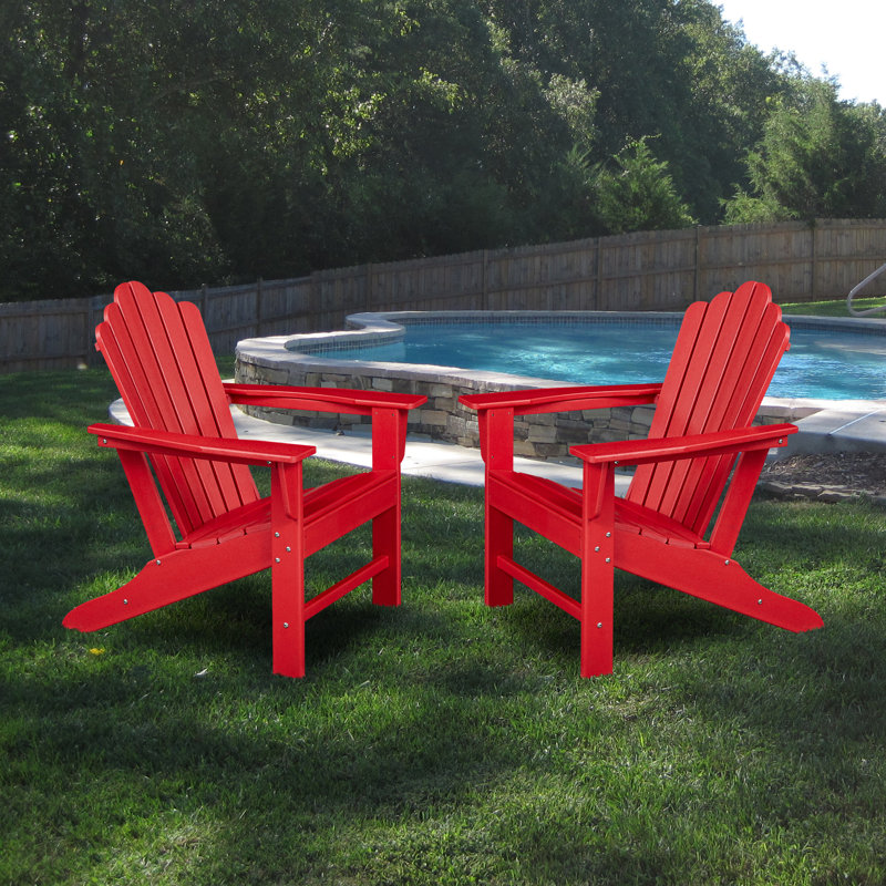 Chaise Adirondack en plastique Byrge, Rouge