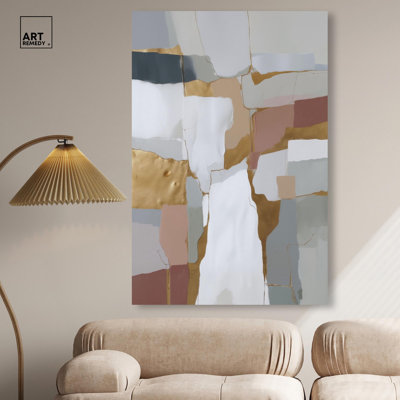 Mineral Shards IV Canvas Print Gold Boho Wall Decor by Art Remedy, Gallery Wrapped, 36 x 54