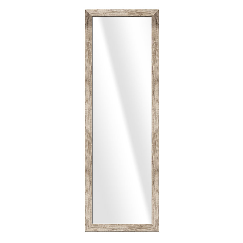 Janaja Wood Flat Floor Mirror, Medium Brown