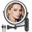 Rechargeable Lighted Wall Mounted Makeup Mirror With 3 Colour Lights,Dimmable Touch Screen,8 Inch LED Double Sided 1X/10X Magnifying 360°Flexible 13 Inch Retractable-1296209448