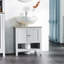 Meuble-lavabo gris, rangement sous l'évier avec tablette réglable, coffre économiseur d'espace, armoire