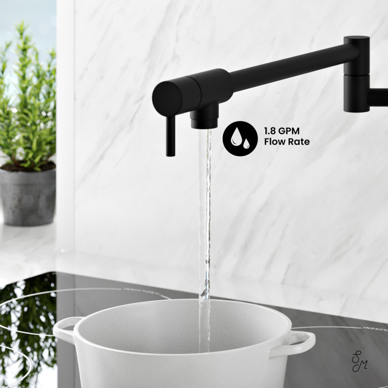 Robinet d'eau rÃ©tractable mural Ivy, noir mat, Noir mat