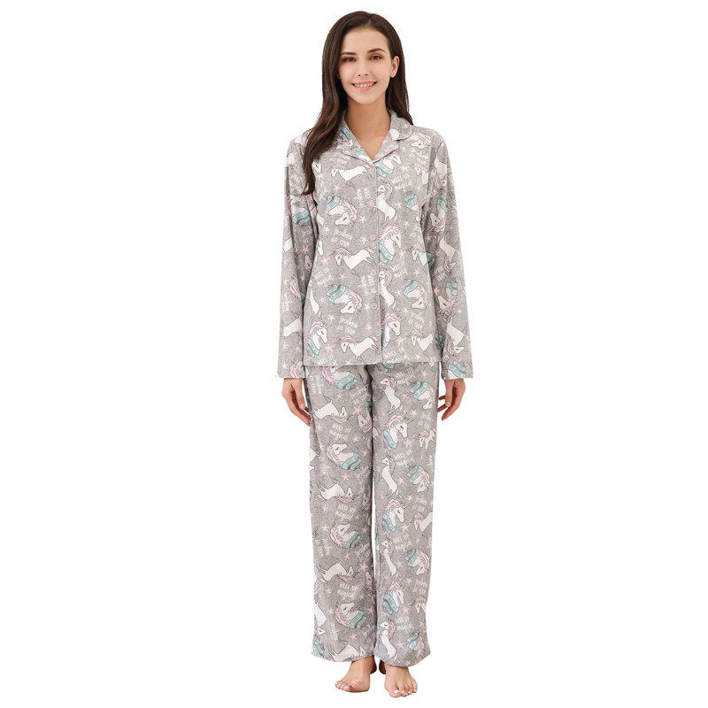 Ensemble de pyjama tricoté en coton 2P pour femme RH Pyjama RHW2843-A, L