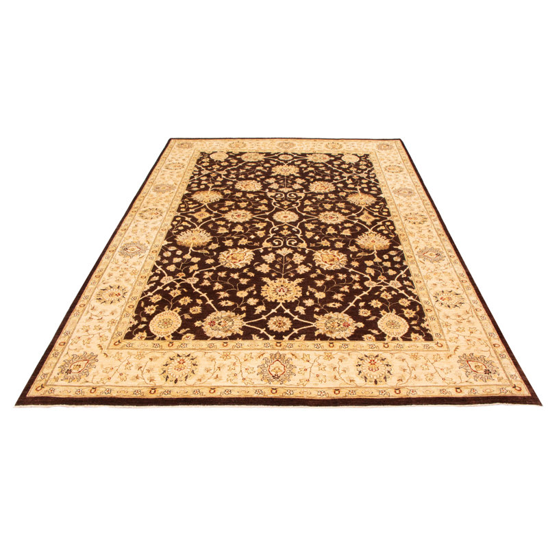 Tapis brun foncé Peshawar Oushak 9 po 9 po x 13 po 9 po