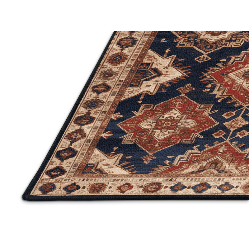 Tapis brun lavable à la machine, Rond 7 pi