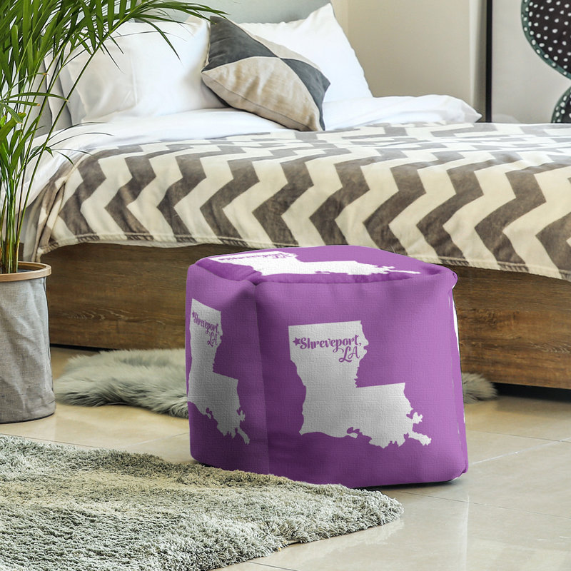 Repose-pieds à cubes louisiana shreveport, Violet, H 13 po x l 13 po x P 13 po