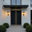 European IP44 Style Outdoor Wall Light Black E27, Tall 17.7 Inch/45cm Exterior Sconce for Porch