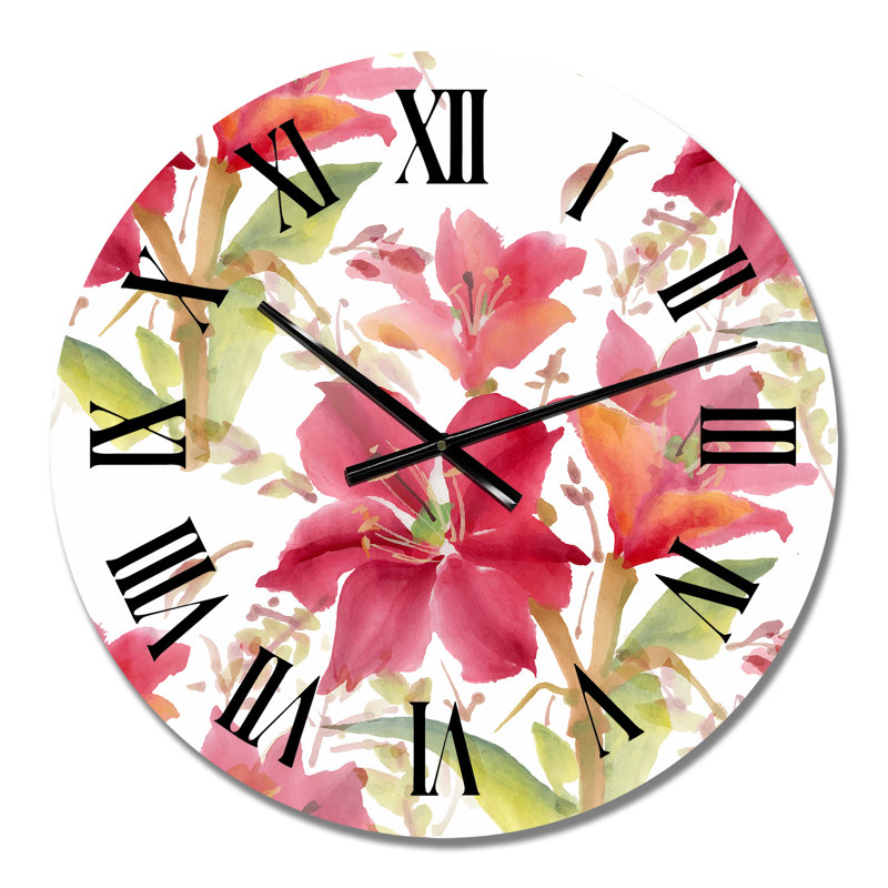 Modèle sans couture avec aquarelle de fleurs - Horloge murale à motif, Petit