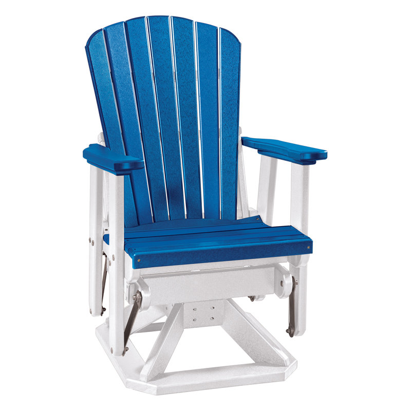 Chaise d'extérieur en plastique Bewley, Bleu / blanc