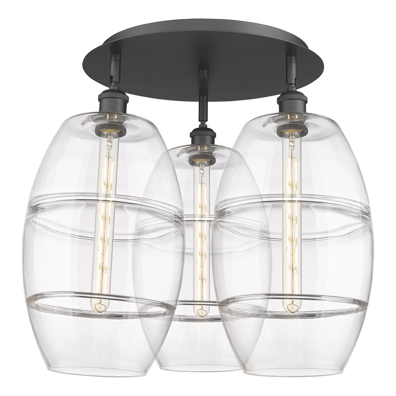 Plafonnier encastré Dundrod, Noir mat, H 19,5 po x l 21,75 po x P 21,75 po, Transparent