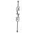 5Pcs 44In Height Hollow S-Shape Stair Railing Baluster