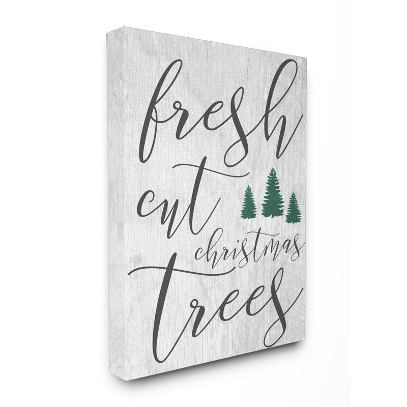Fennelly «Fresh Cut Christmas Trees», art textuel brun clair, H 20 po x l 16 po, Toile tendue, H 15 po x l 11 po
