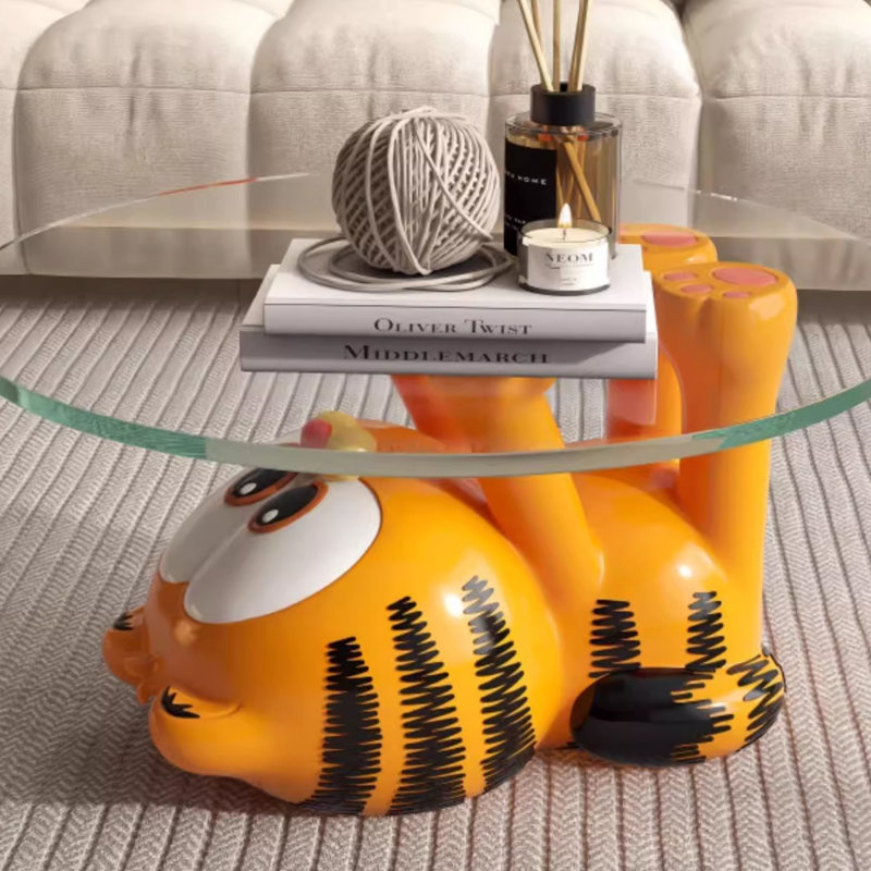 Ornement de table basse en forme de chat crème Garfield