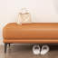  Banc long en cuir et orange avec revêtement en bois orange moderne-1064111867