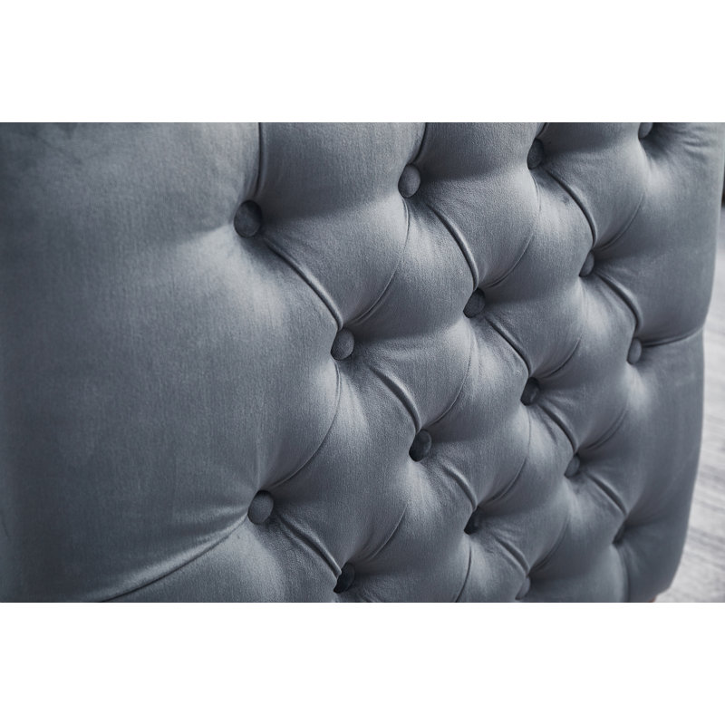 Memphis Velvet Armchair, Gray Velvet