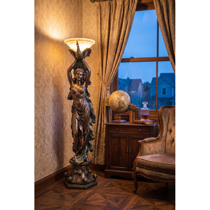 Peacock Goddess 74.5'' Torchiere Floor Lamp
