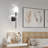 Alcester 24.6Inch Armed Sconces Wallchiere with White Fabric Shade, Remote Control-1503302195