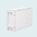 Innovative Sideboard With 2-Door, 3-Drawer Design And Adjustable Pull-Out Top For Flexible Use,Suitable