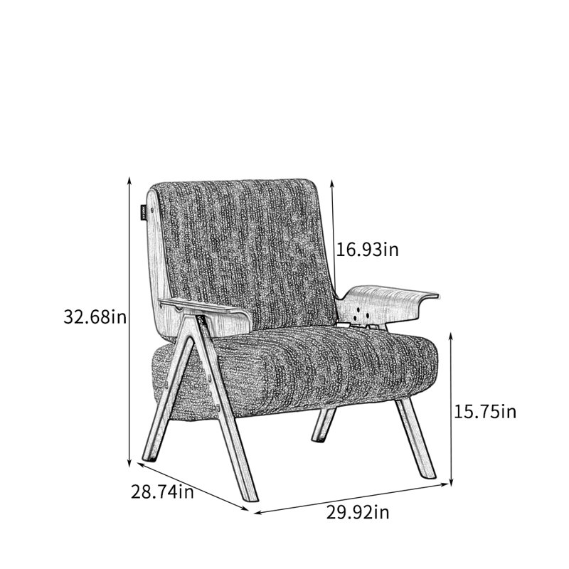 Fauteuil de loisirs simple français rétro.
