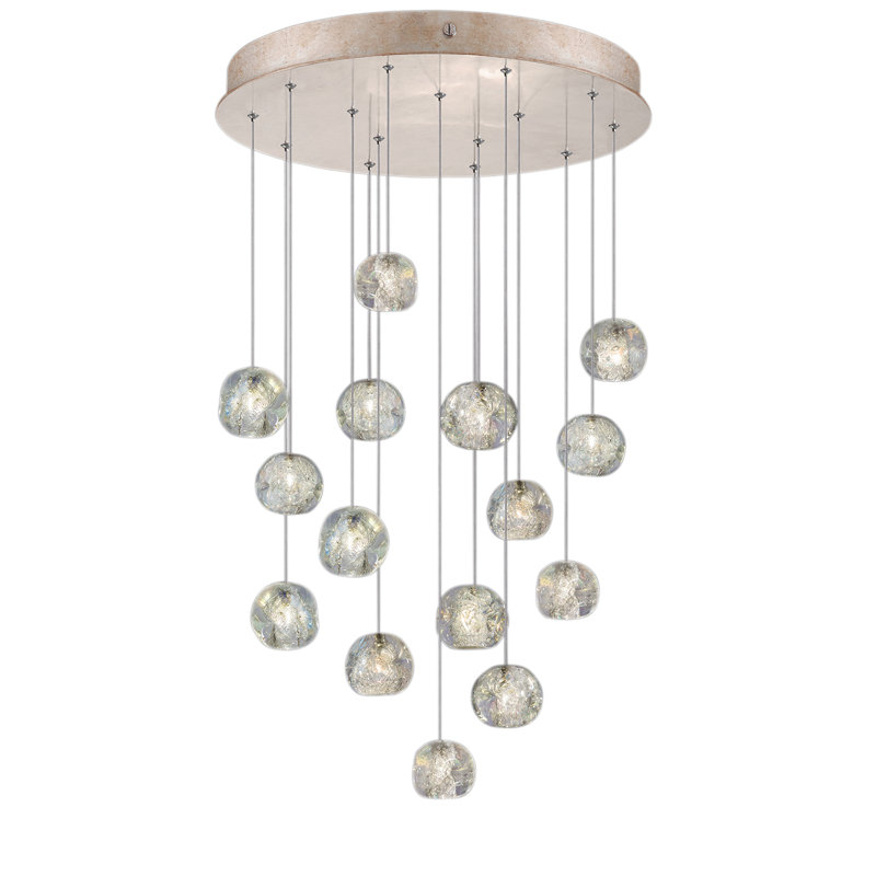 Gold Glass 21" Round LED Pendant Light