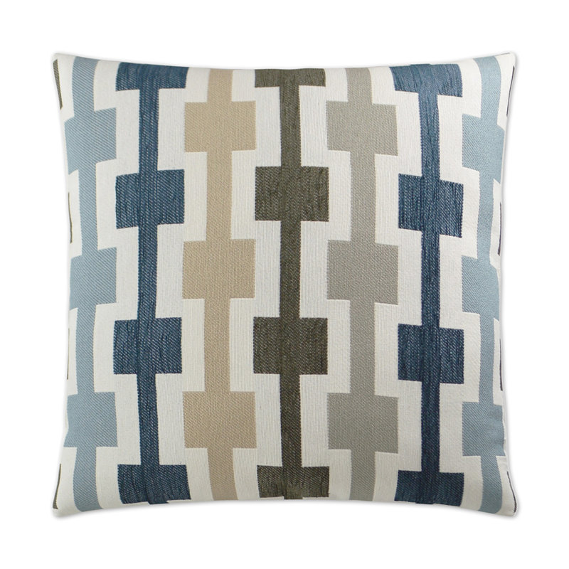 Hopscotch Geometric Throw Pillow, Blue, Square 24"