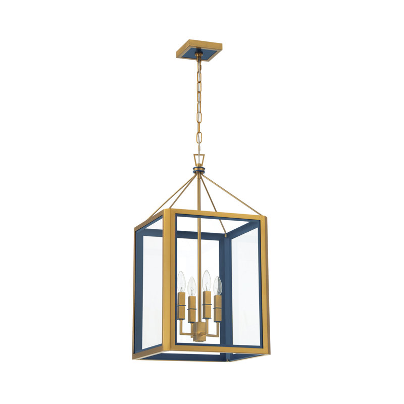 Libby Langdon Herrick 15" Luxe Gold + Navy Chandelier