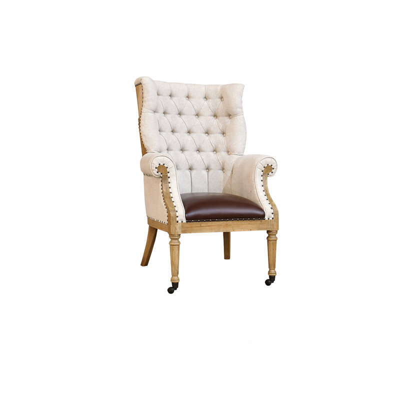 Chaise d'appoint avec siège en cuir Fire