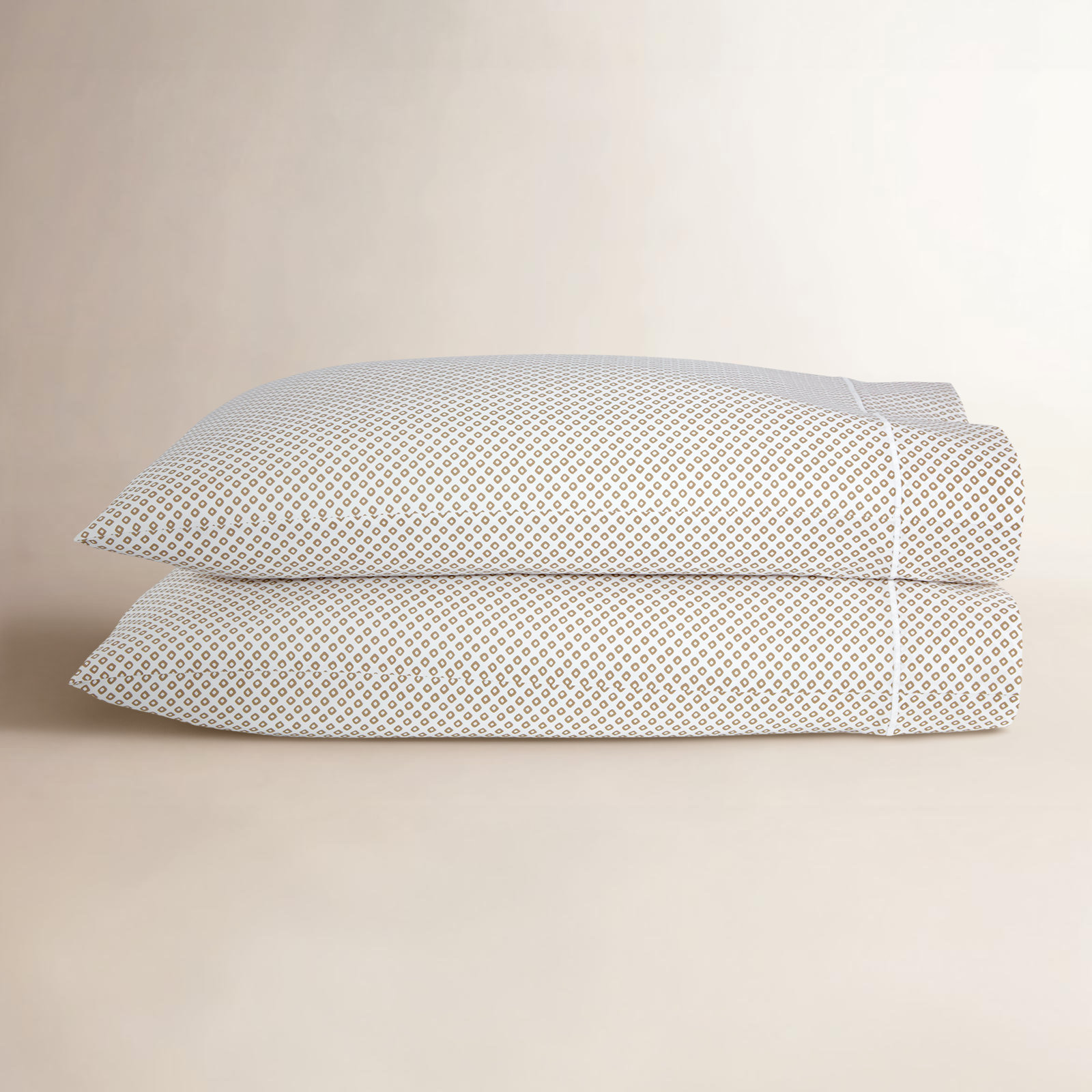 Emma 300 Thread Count Geometric Egyptian-Quality Cotton Sateen Pillowcase, King, Linen