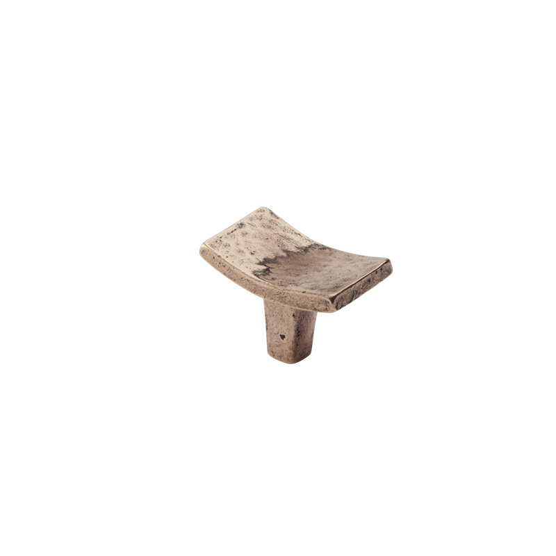 Poignée rectangulaire Martellata, Bronze naturel
