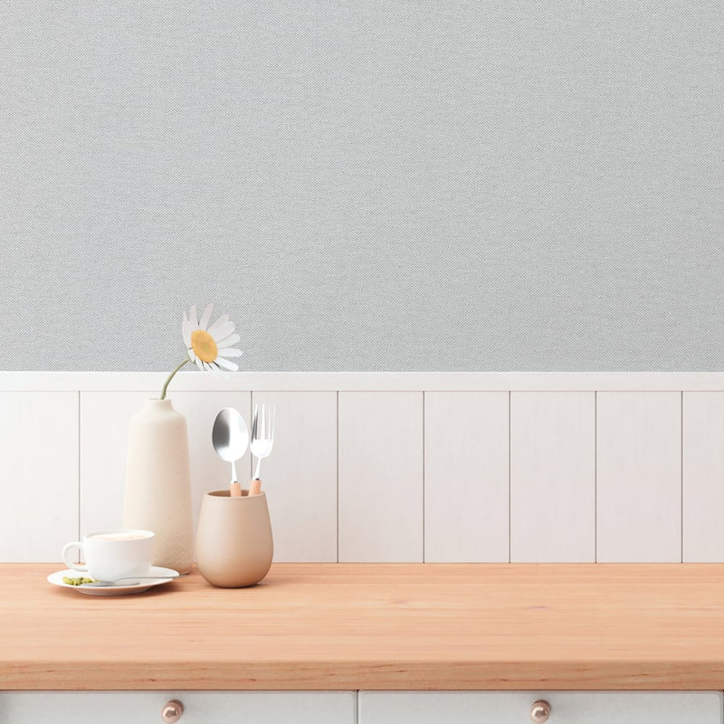 Hygge Home Collection Plain Texture Wallpaper Roll, Grey