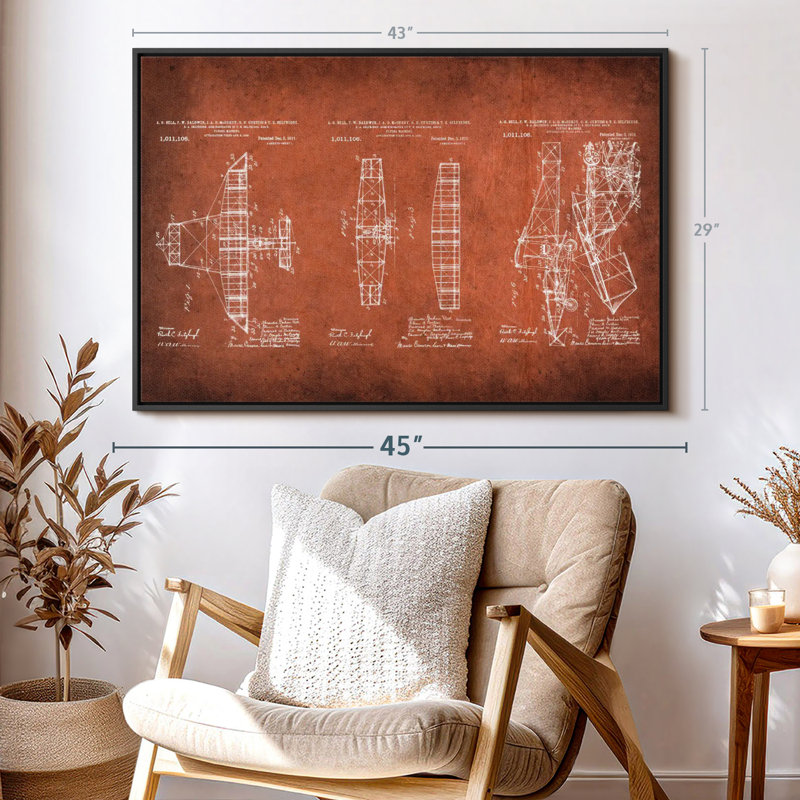 Impression sur toile rouge, H 29 po x l 43 po