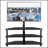 35.4 Inch Black Multi-Function TV Stand with Height Adjustable Bracket and Swivel 3-Tier Shelves