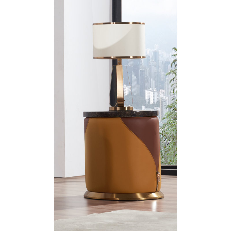 Glamour End Table, Orange/Brown
