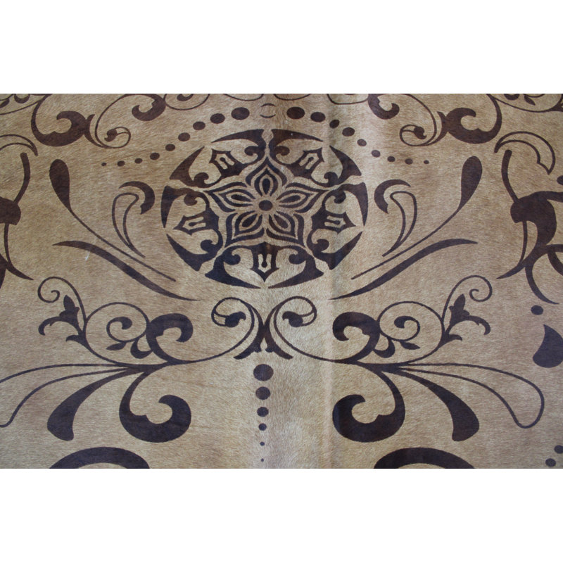 Blinnie Stenciled Print Cowhide Rug
