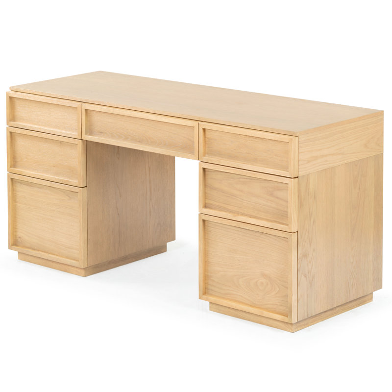 Zeus Manufactured Wood Writing Desk, Natural