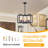  6-Light 21.7'' Square / Rectangle Candle-Style Geometric Chandelier Black for Dining Room, Kitchen or Hallway-1061468297-1064544861