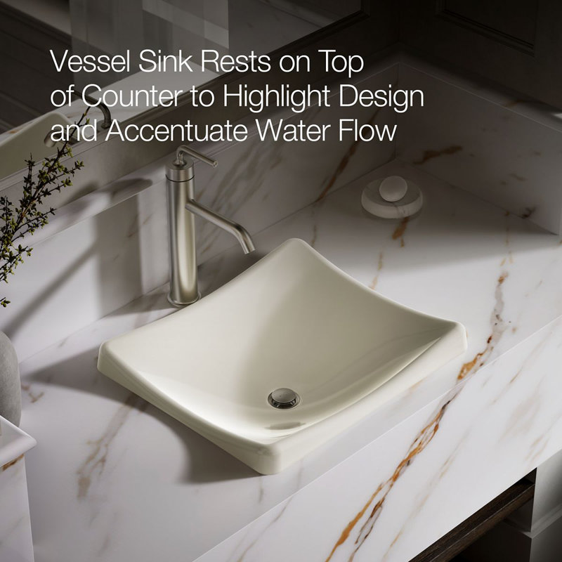 DemiLav Metal Specialty Vessel Bathroom Sink, Biscuit