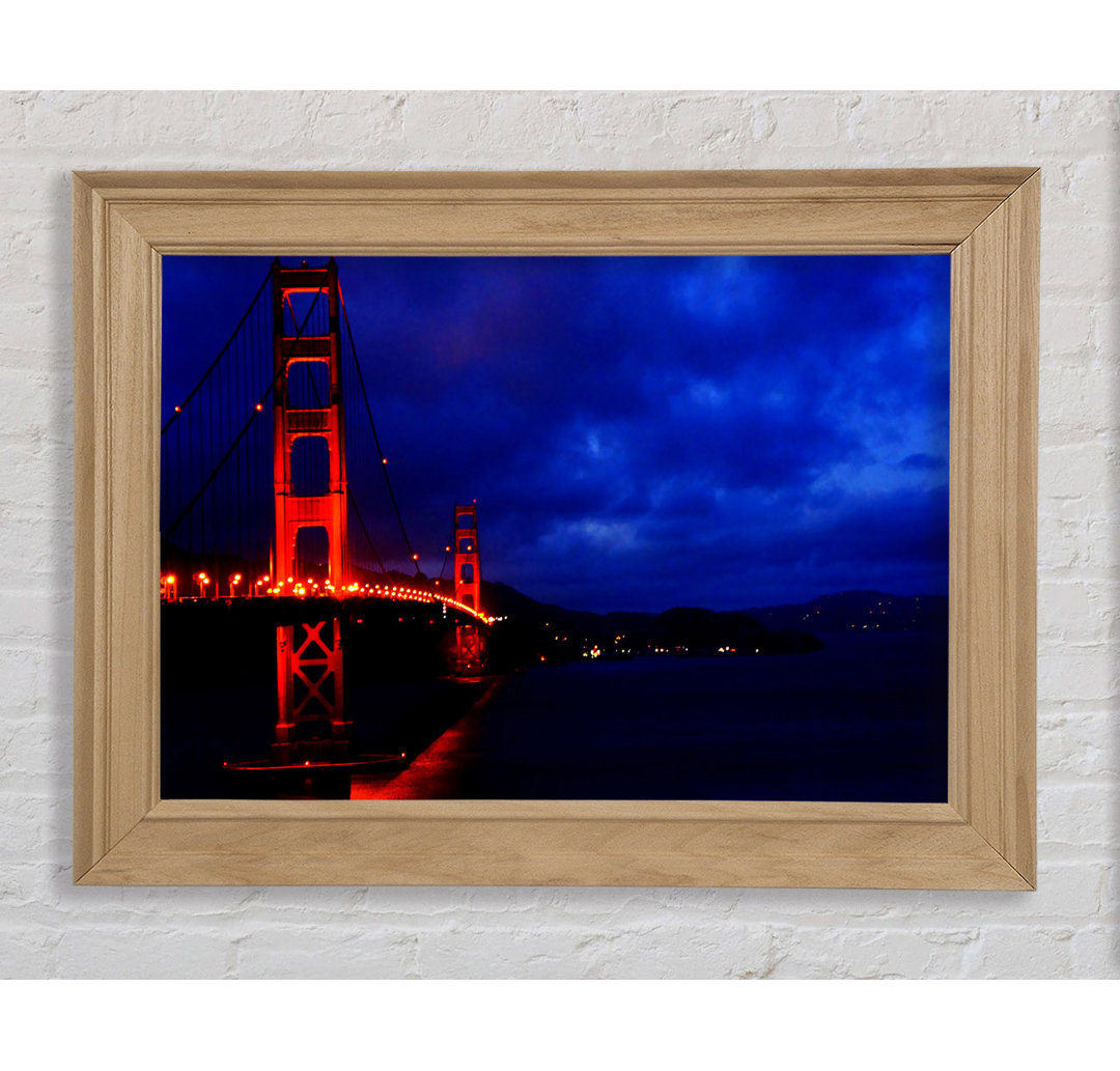 Golden Gate Bridge Rote Lichter - Einzelner Bilderrahmen Kunstdrucke