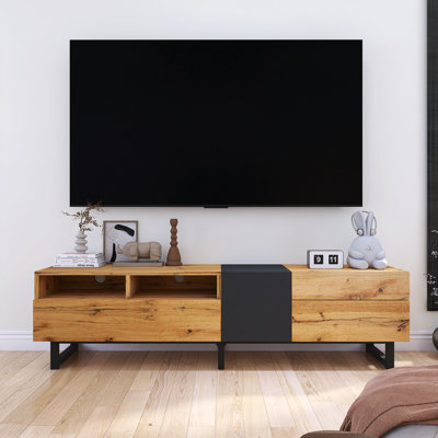 19.7" Tall Tv Stand With Drawers And Open Storage For Tv Up To 80" by Latitude Run
