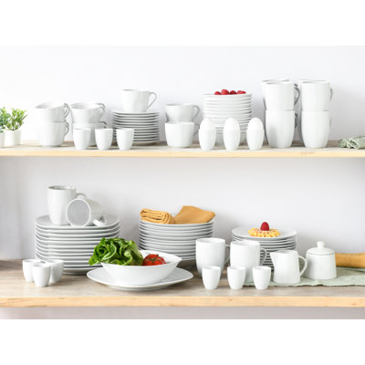 Square Piece Porcelain Dinnerware Set - Service for 6