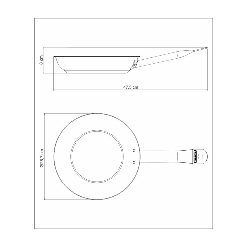 Stainless Steel Non-Stick Frying Pan, 26cm