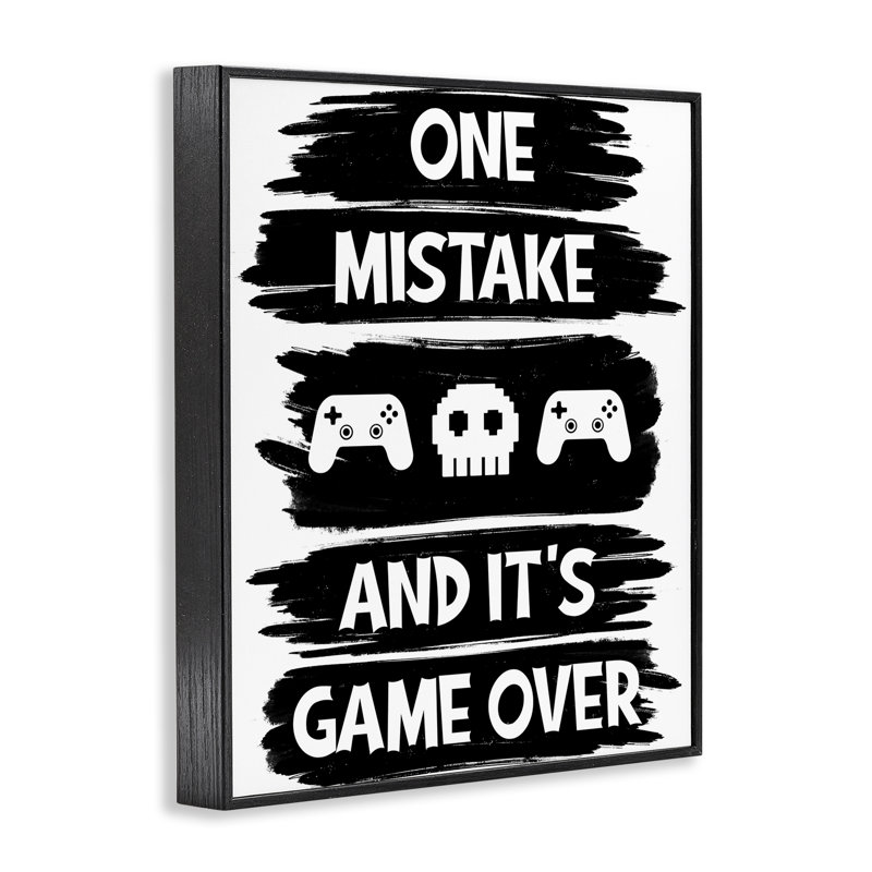 «One Mistake It's Game Over», estampe numérique, conception de Marcus Prime, H 14 po x l 11 po, Giclée encadrée noir minuit